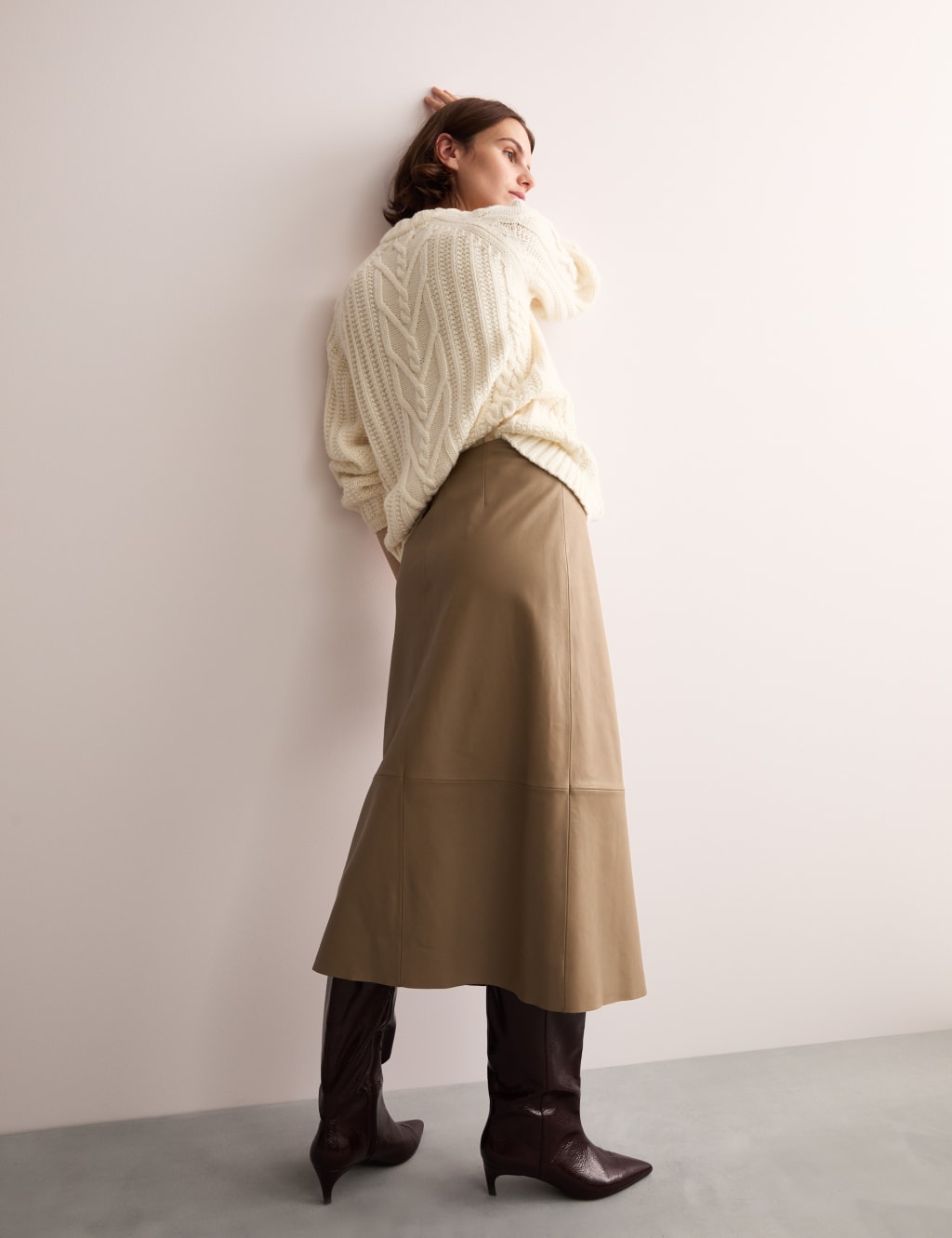 Leather Midi Wrap Skirt 5 of 7