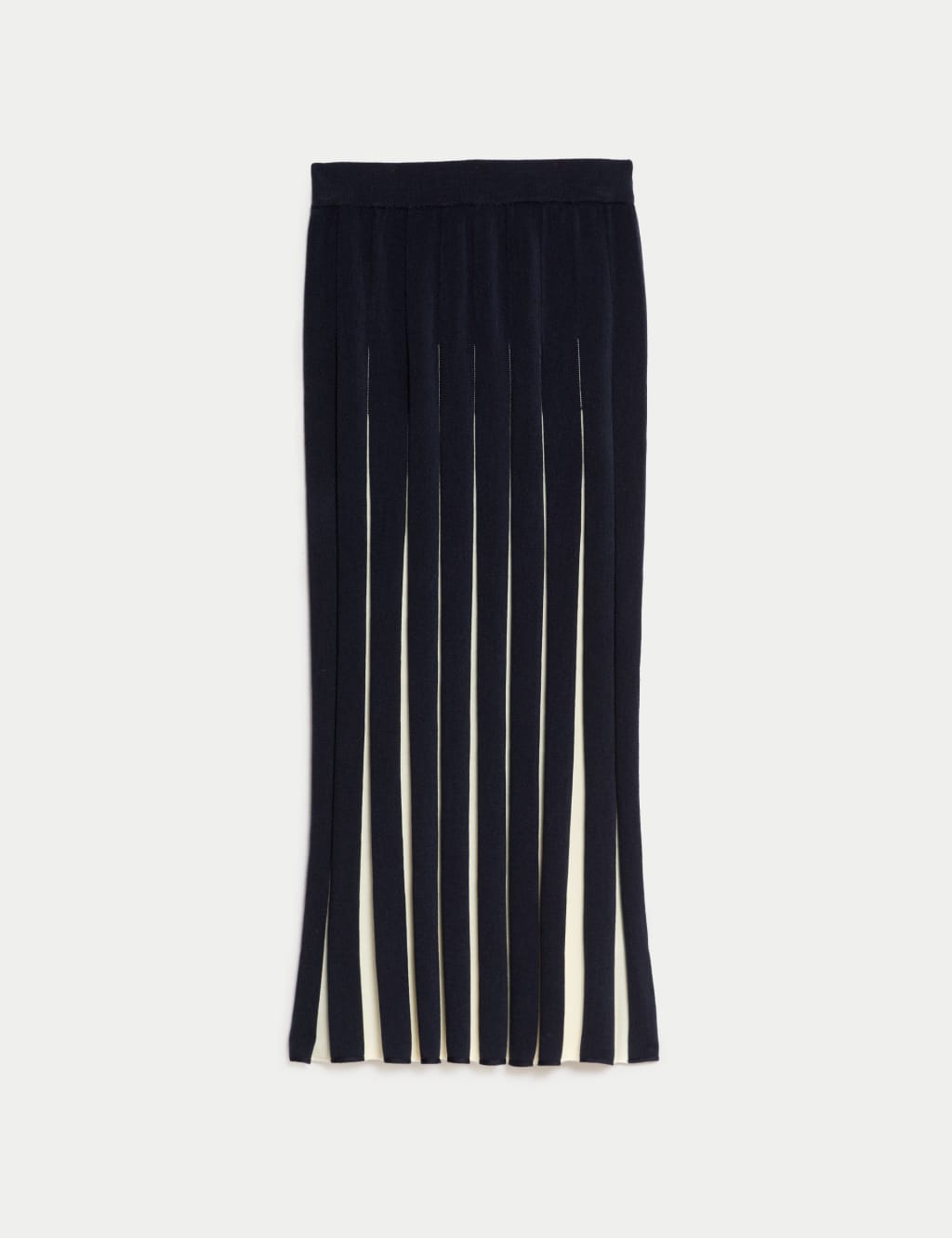Knitted Seam Detail Midi A-Line Skirt 2 of 7