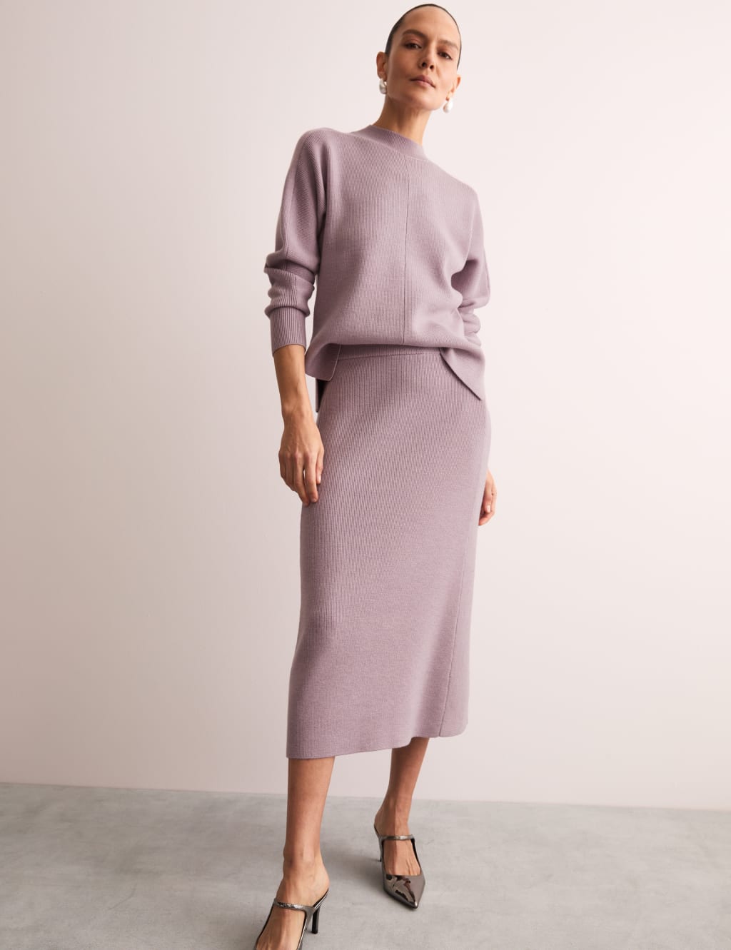 Pure Wool Knitted Midi Column Skirt 4 of 7