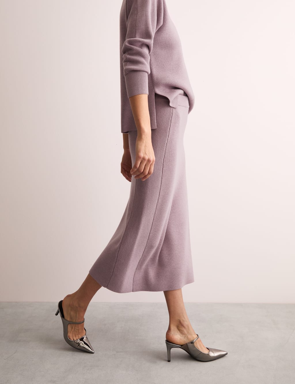 Pure Wool Knitted Midi Column Skirt 5 of 7