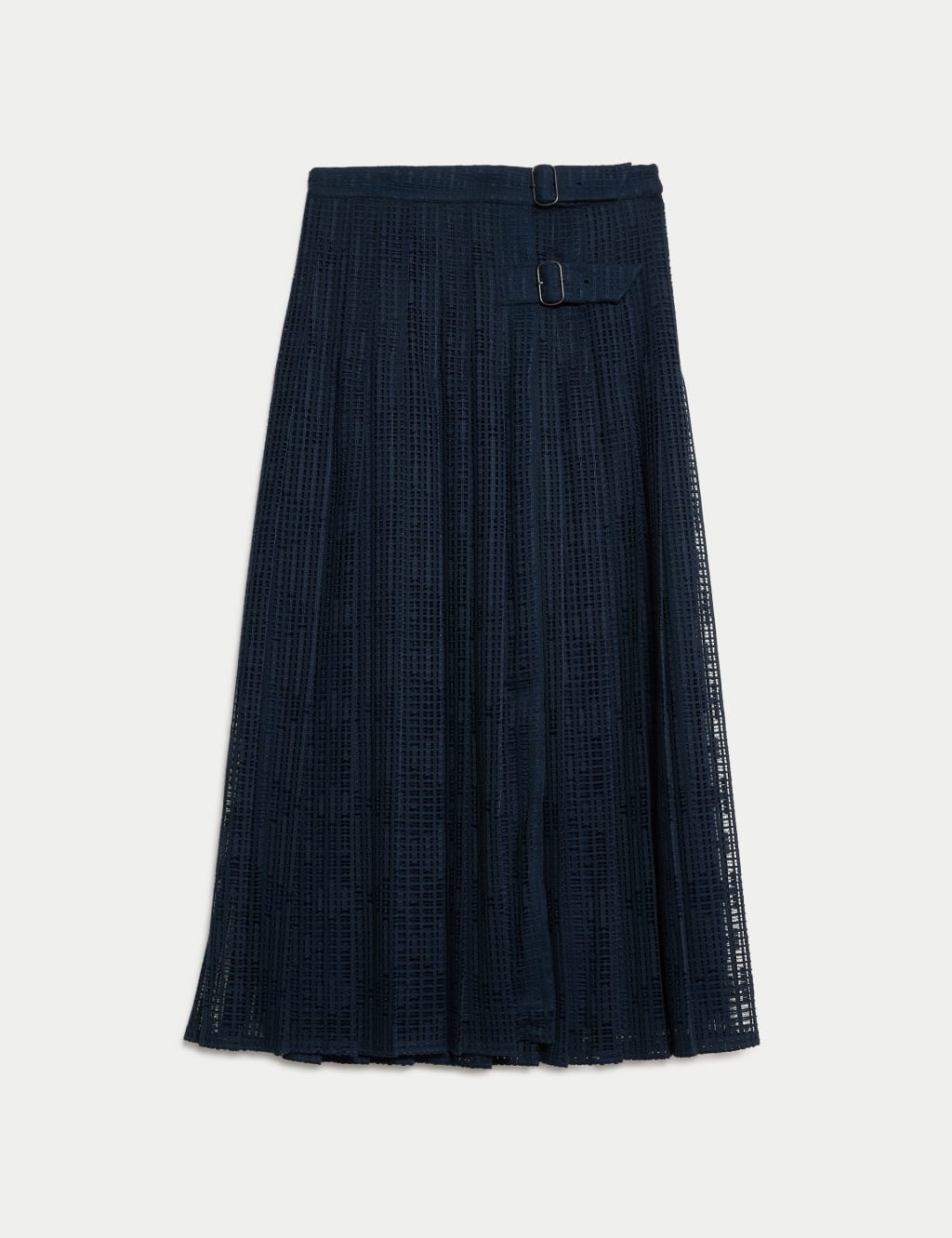 Cotton Rich Lace Pleated Midi Skirt 2 of 7