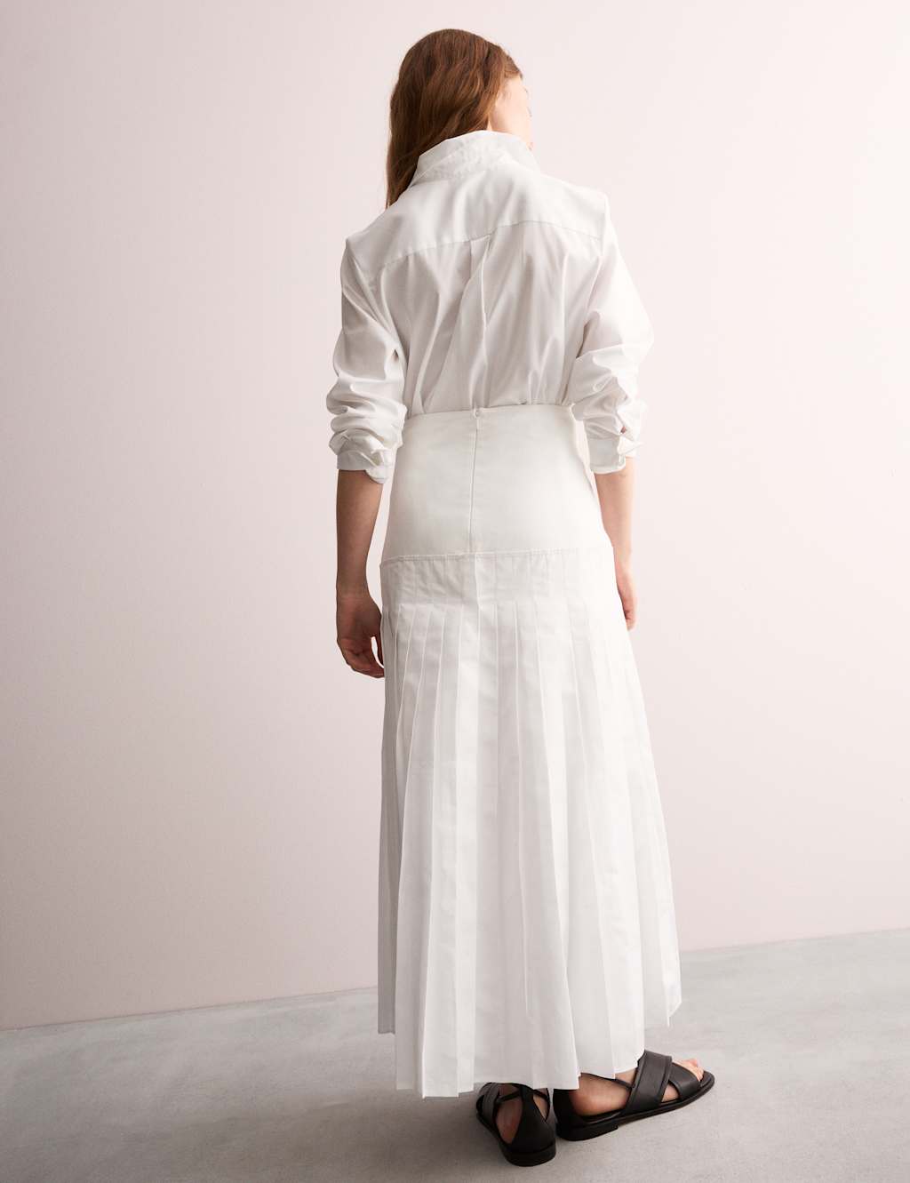 Pure Cotton Drop Waist Midi A-Line Skirt 5 of 7