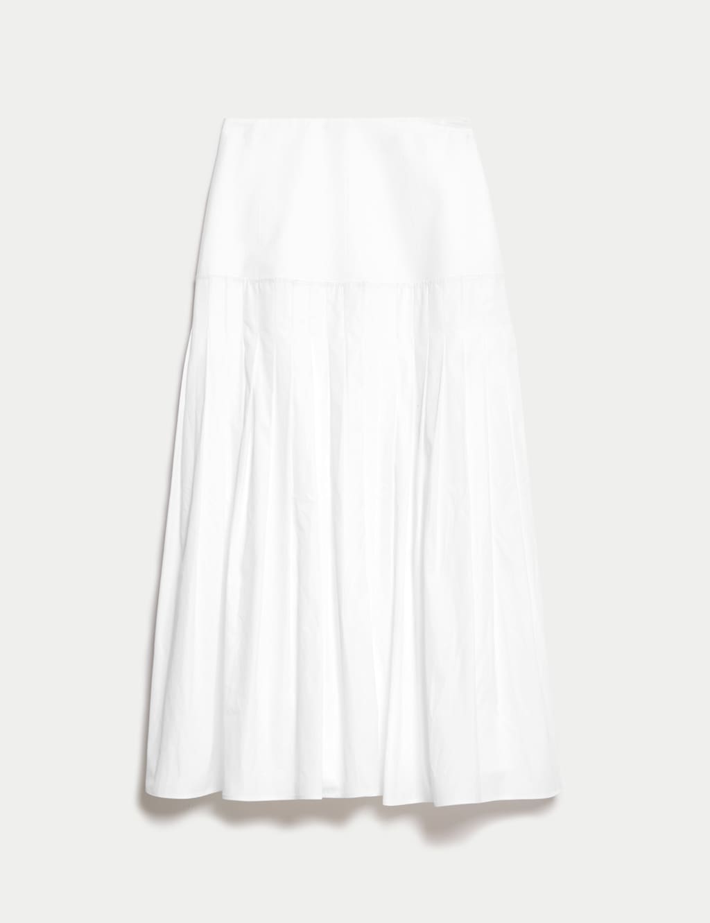 Pure Cotton Drop Waist Midi A-Line Skirt 2 of 7
