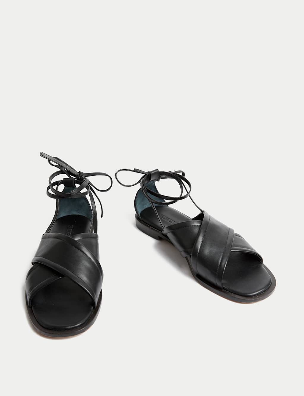Leather Crossover Flat Sandals 2 of 3