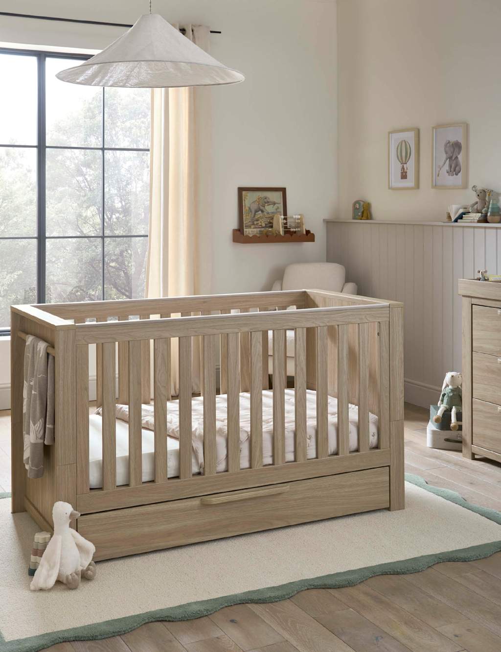 Franklin 3 Piece Cot Bed, Dresser & Wardrobe 9 of 14