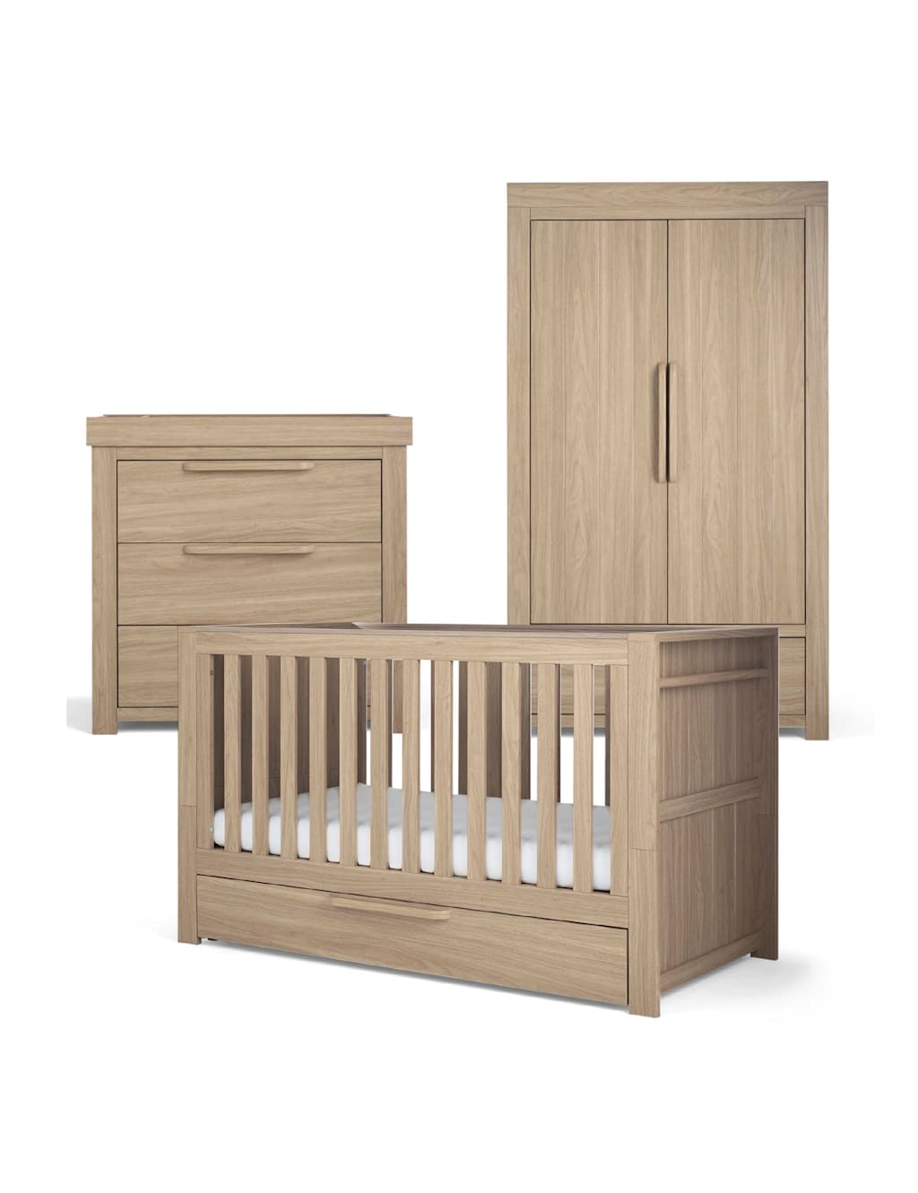 Franklin 3 Piece Cot Bed, Dresser & Wardrobe 2 of 14