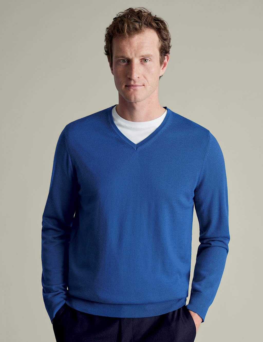 Pure Merino Wool V-Neck Jumper 1 of 5