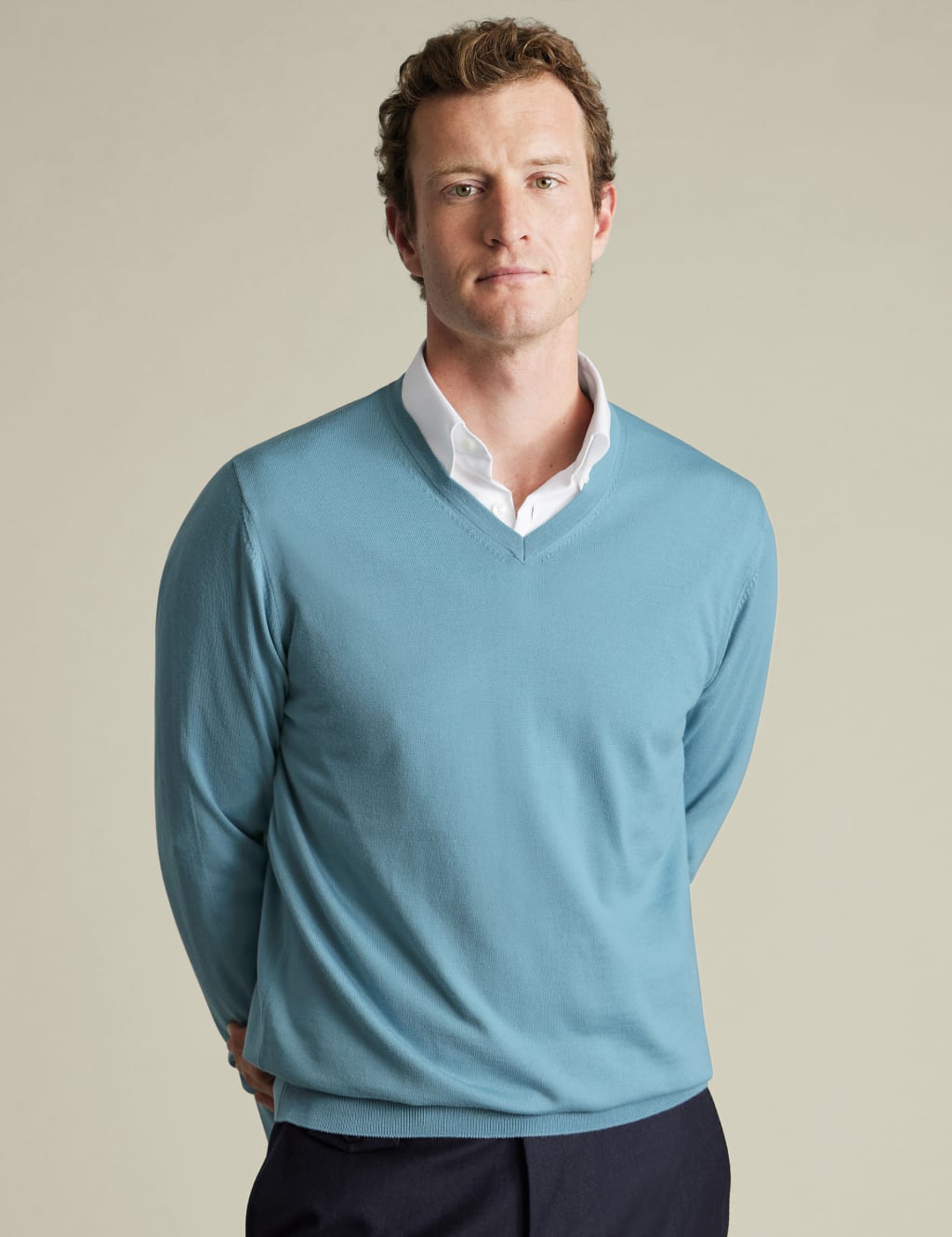 Pure Merino Wool V-Neck Jumper 1 of 5