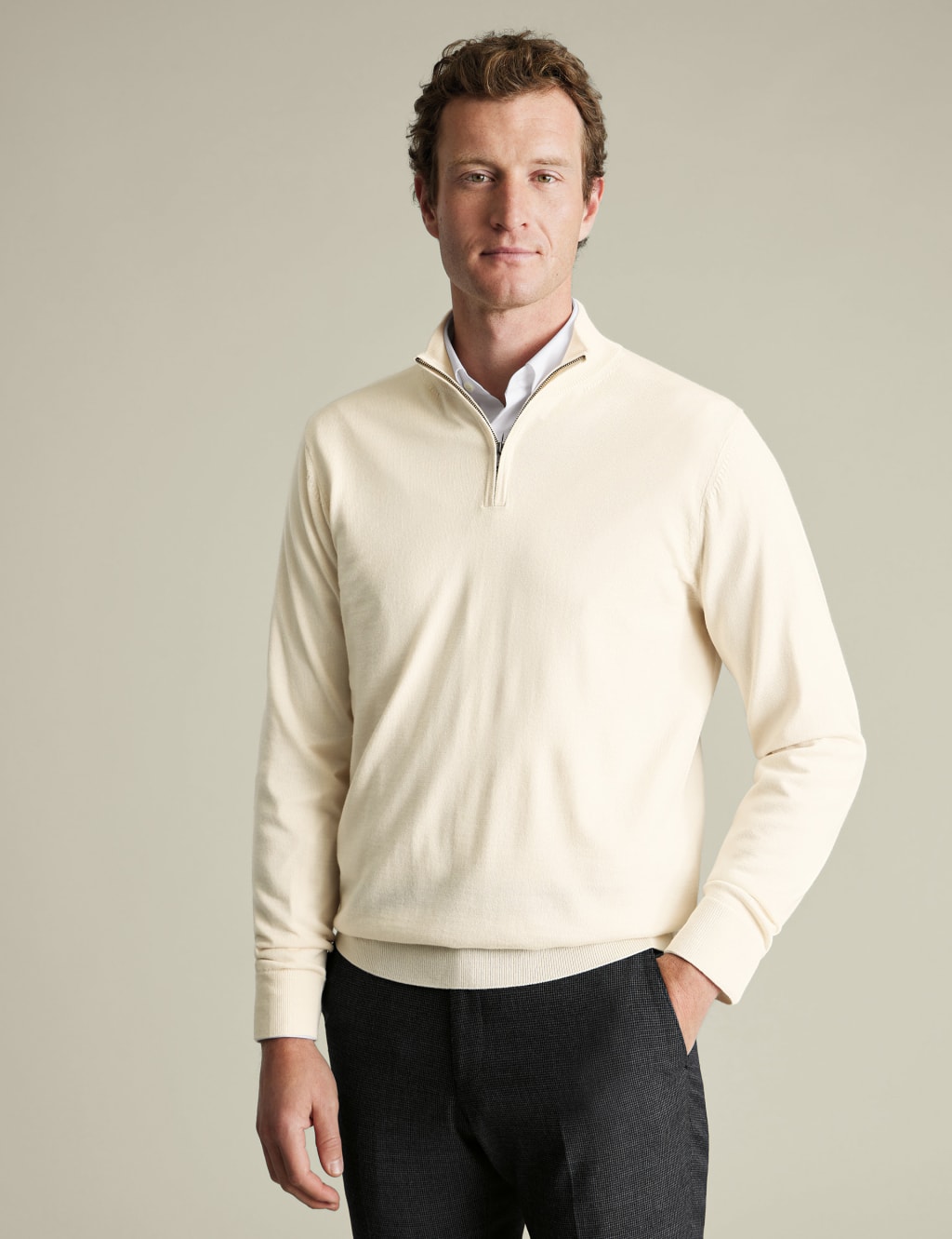 Pure Merino Wool Half Zip Jumper 1 of 5