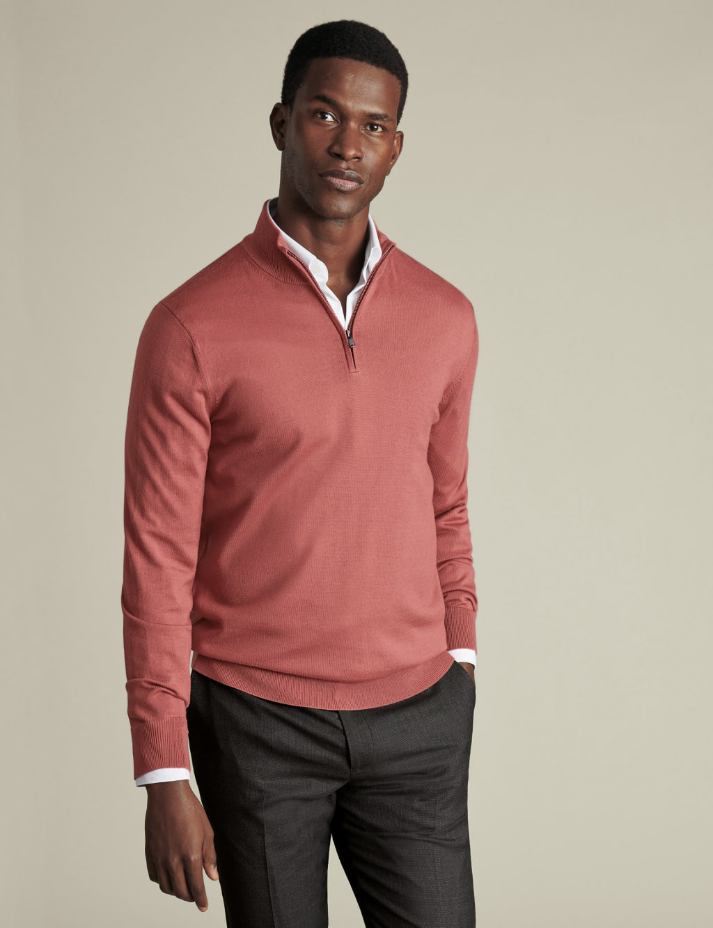 Pure Merino Wool Half Zip Jumper 1 of 5