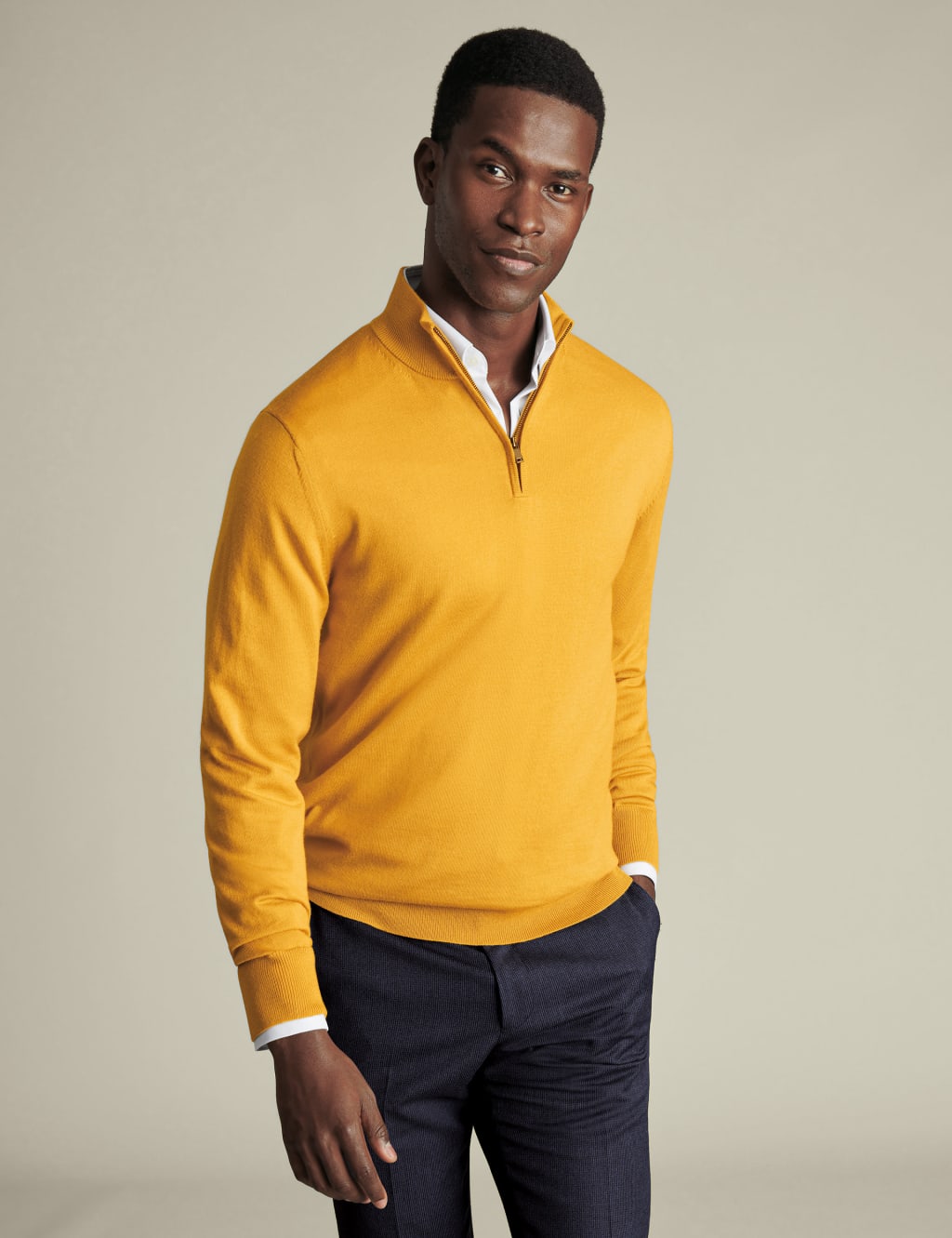 Pure Merino Wool Half Zip Jumper 1 of 4