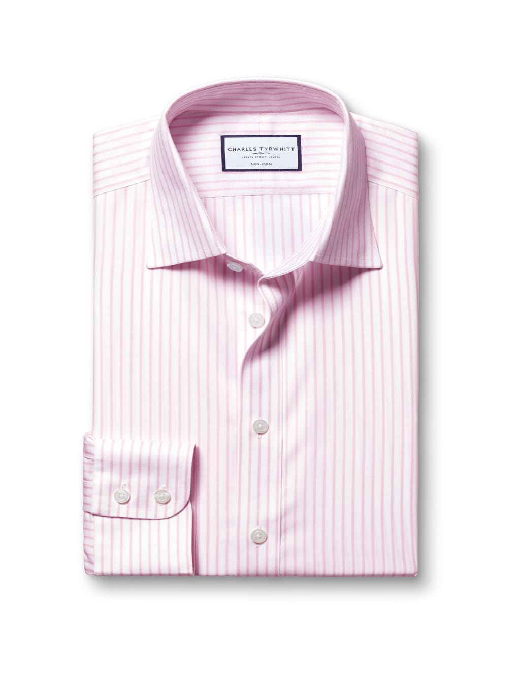Slim Fit Non-Iron Pure Cotton Striped Shirt 2 of 6