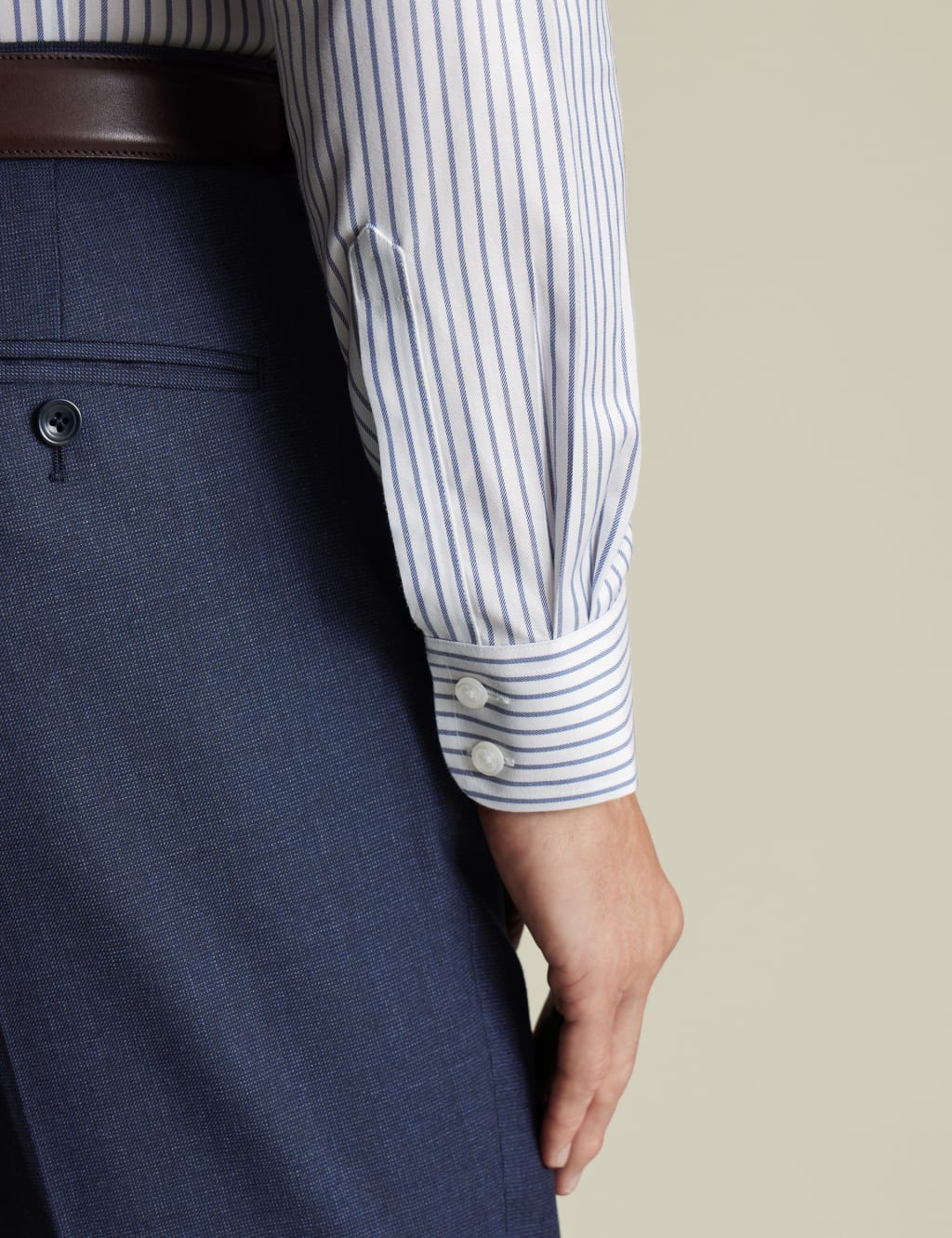 Slim Fit Non-Iron Pure Cotton Striped Shirt 4 of 6