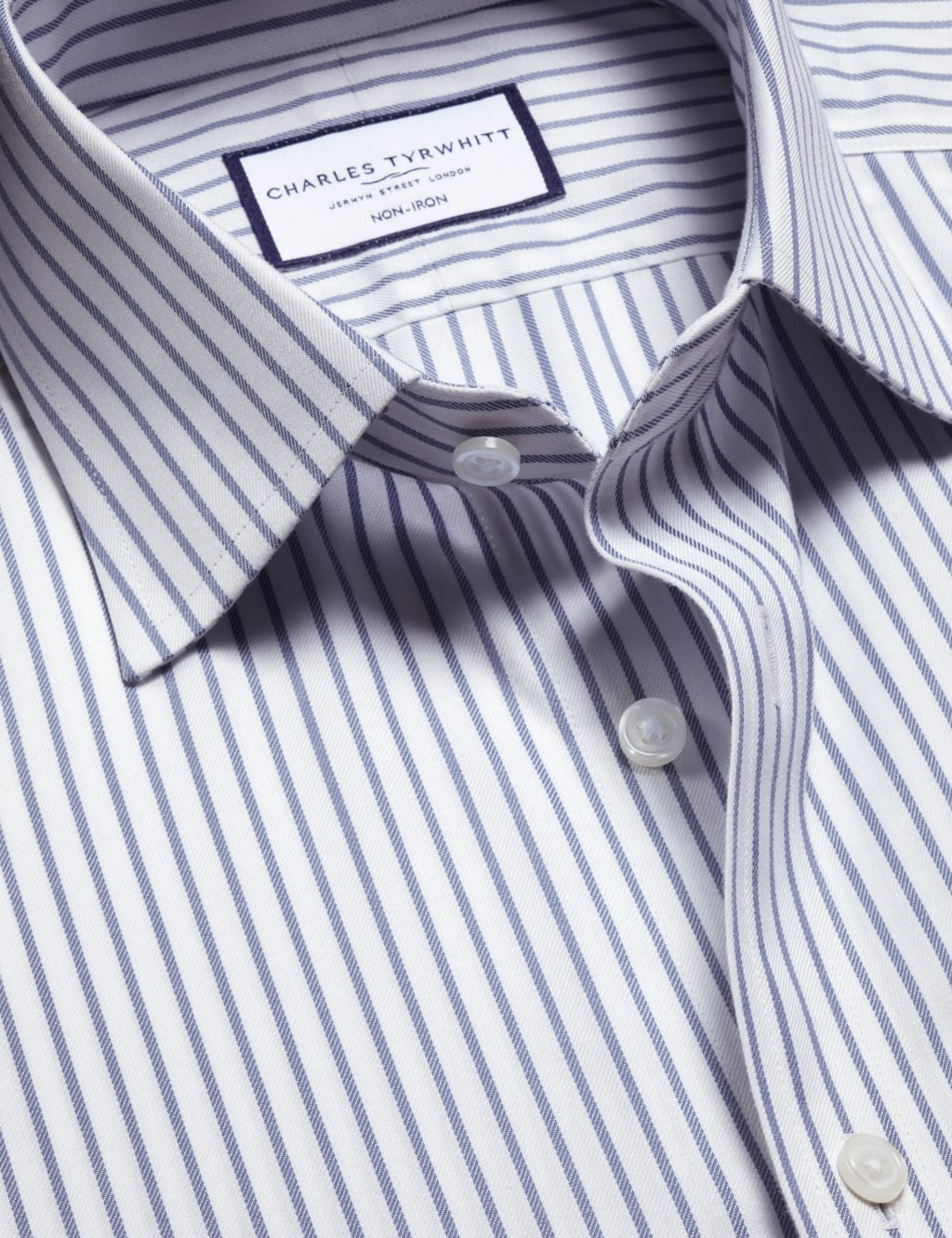Slim Fit Non-Iron Pure Cotton Striped Shirt 5 of 6