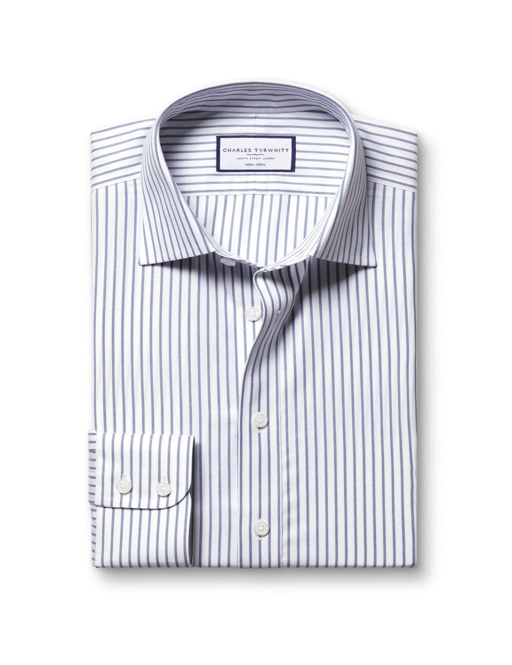 Slim Fit Non-Iron Pure Cotton Striped Shirt 2 of 6