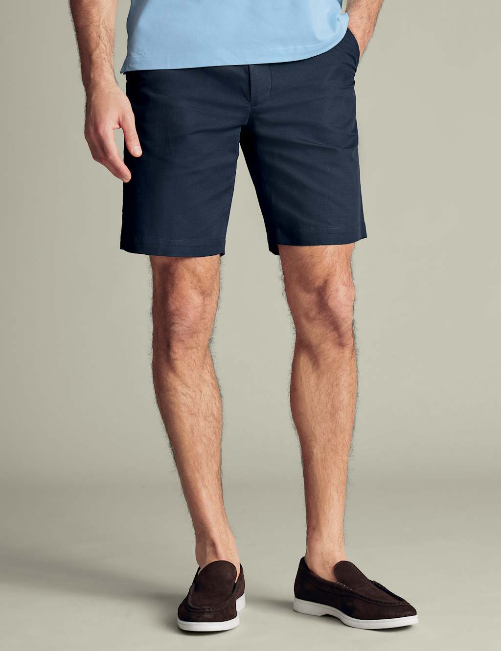 Linen Blend Flat Front Shorts 3 of 5
