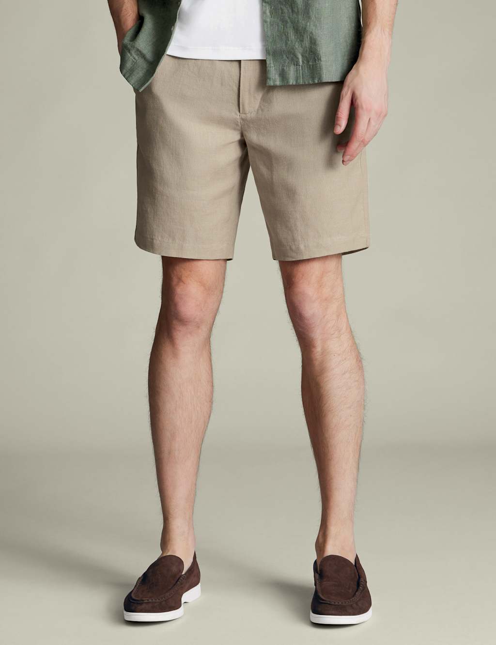 Pure Linen Flat Front Shorts 3 of 5