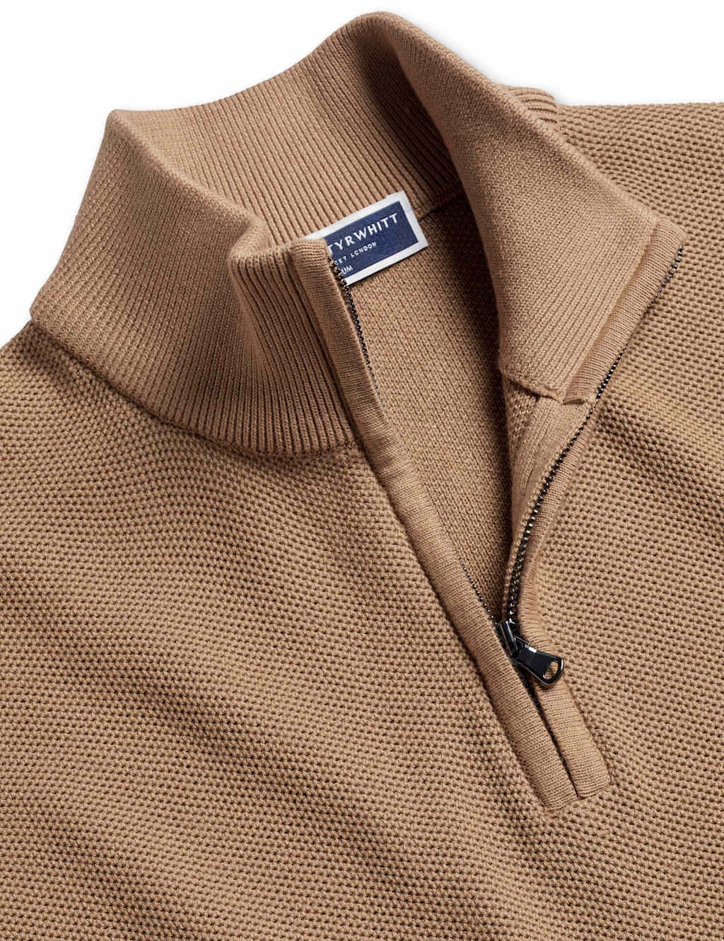 Pure Cotton Textured Half-Zip Jumper 4 of 5