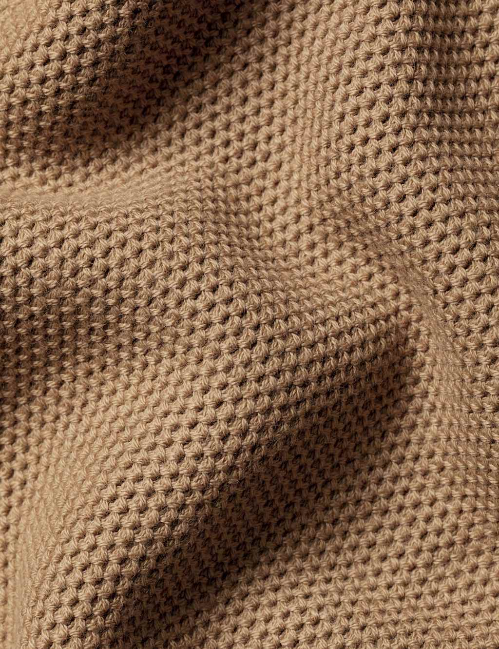 Pure Cotton Textured Half-Zip Jumper 5 of 5