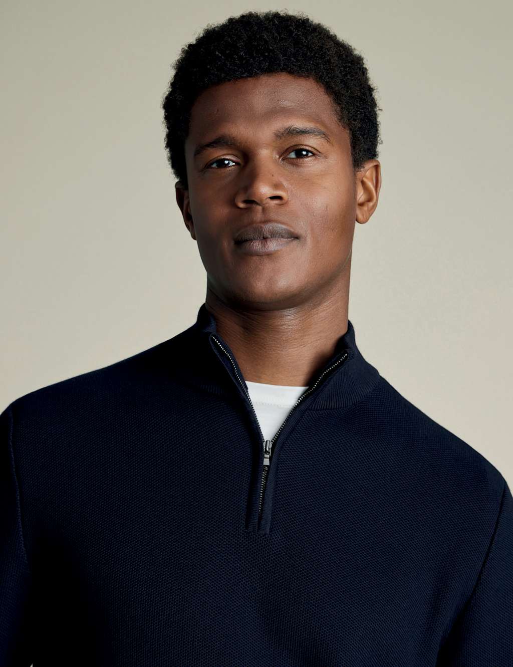 Pure Cotton Textured Half-Zip Jumper 3 of 4
