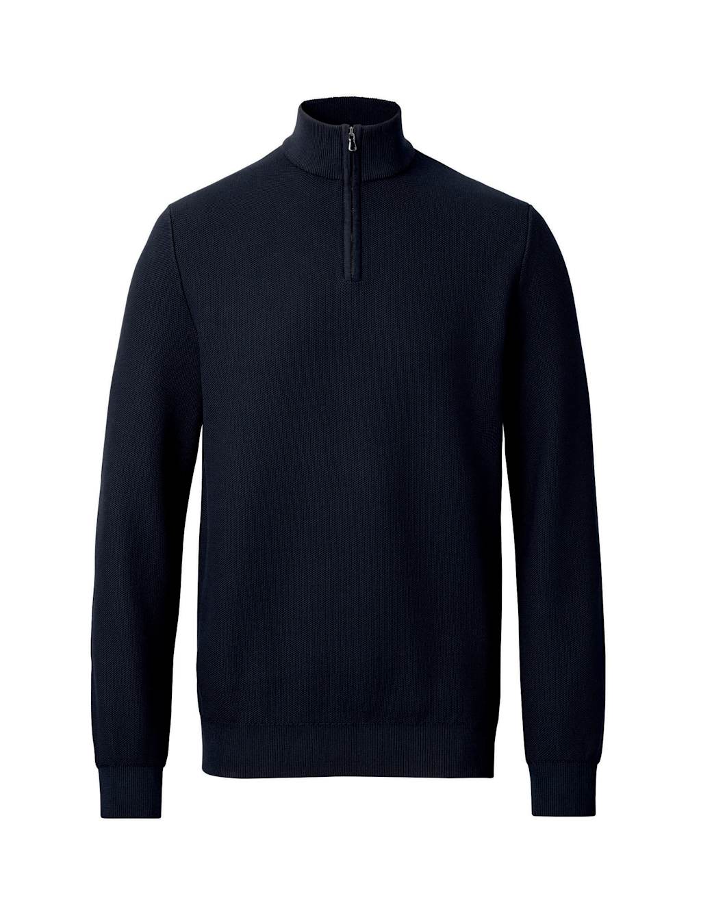 Pure Cotton Textured Half-Zip Jumper 2 of 4
