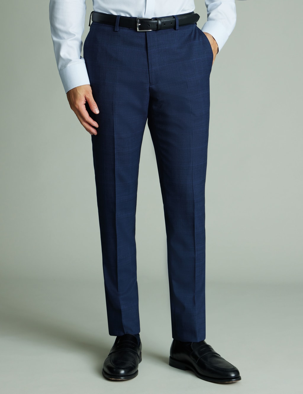 Slim Fit Wool Rich Check Suit Trousers 1 of 2