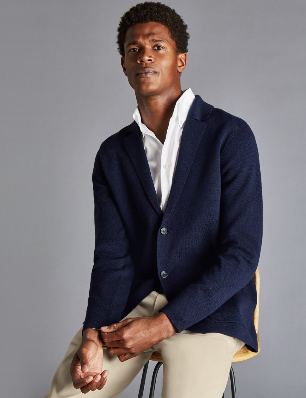 Mens navy wool blazer sales