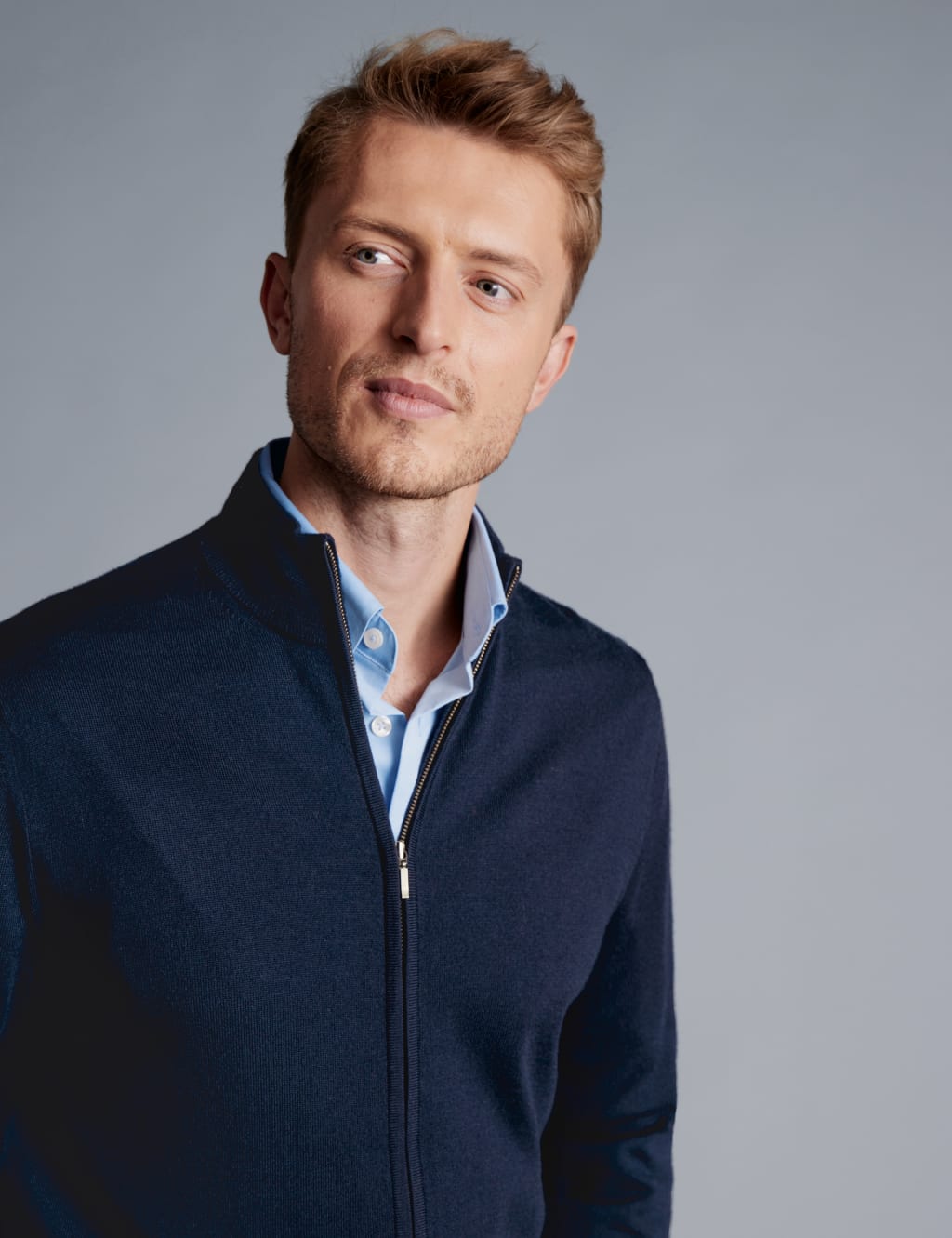 Pure Extra Fine Merino Wool Zip Up Cardigan 3 of 6