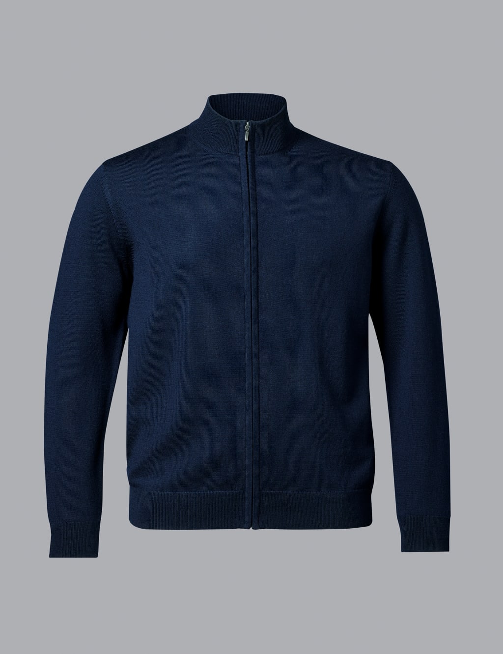 Pure Extra Fine Merino Wool Zip Up Cardigan 2 of 6