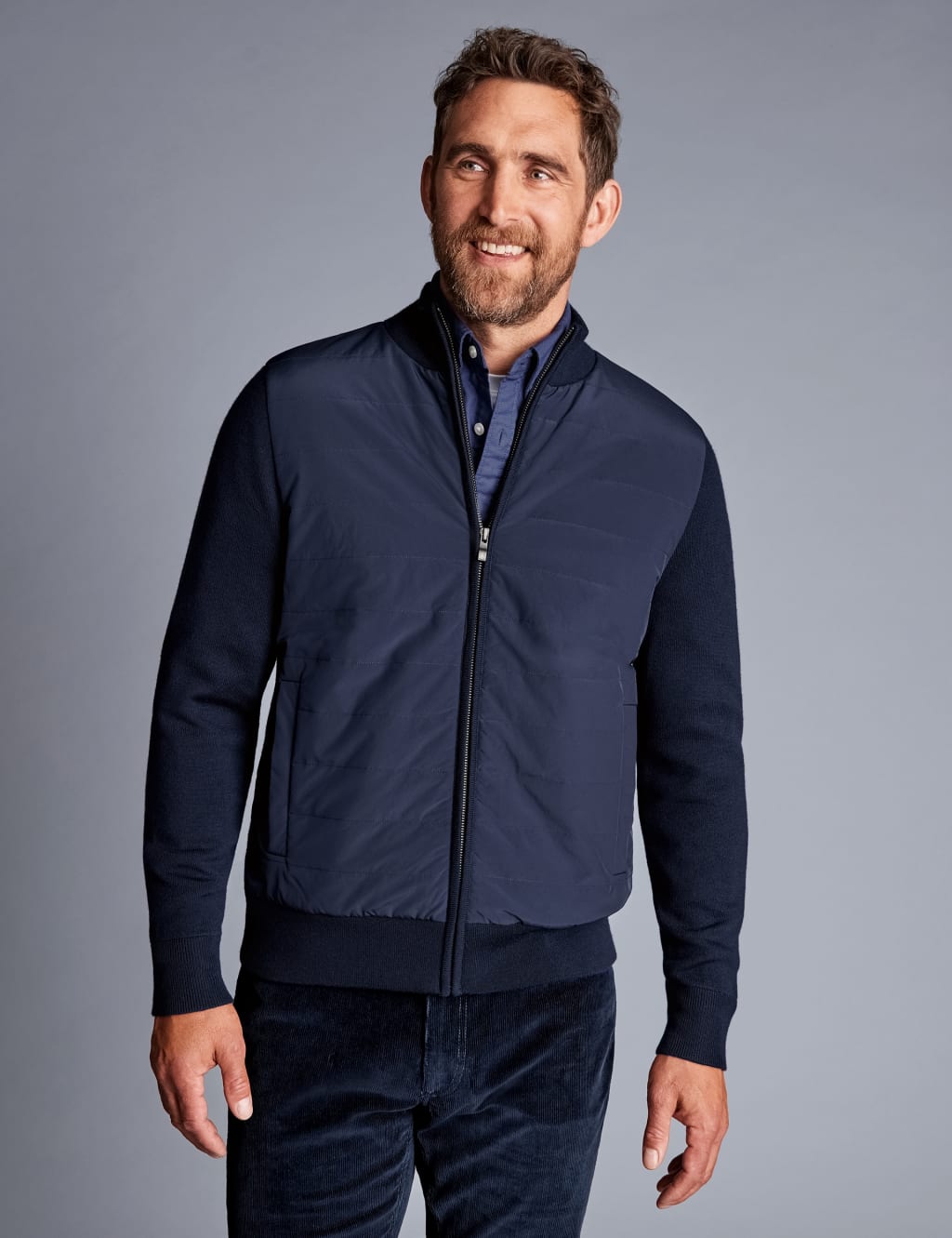 Merino Wool Rich Funnel Neck Padded Jacket Charles Tyrwhitt M S