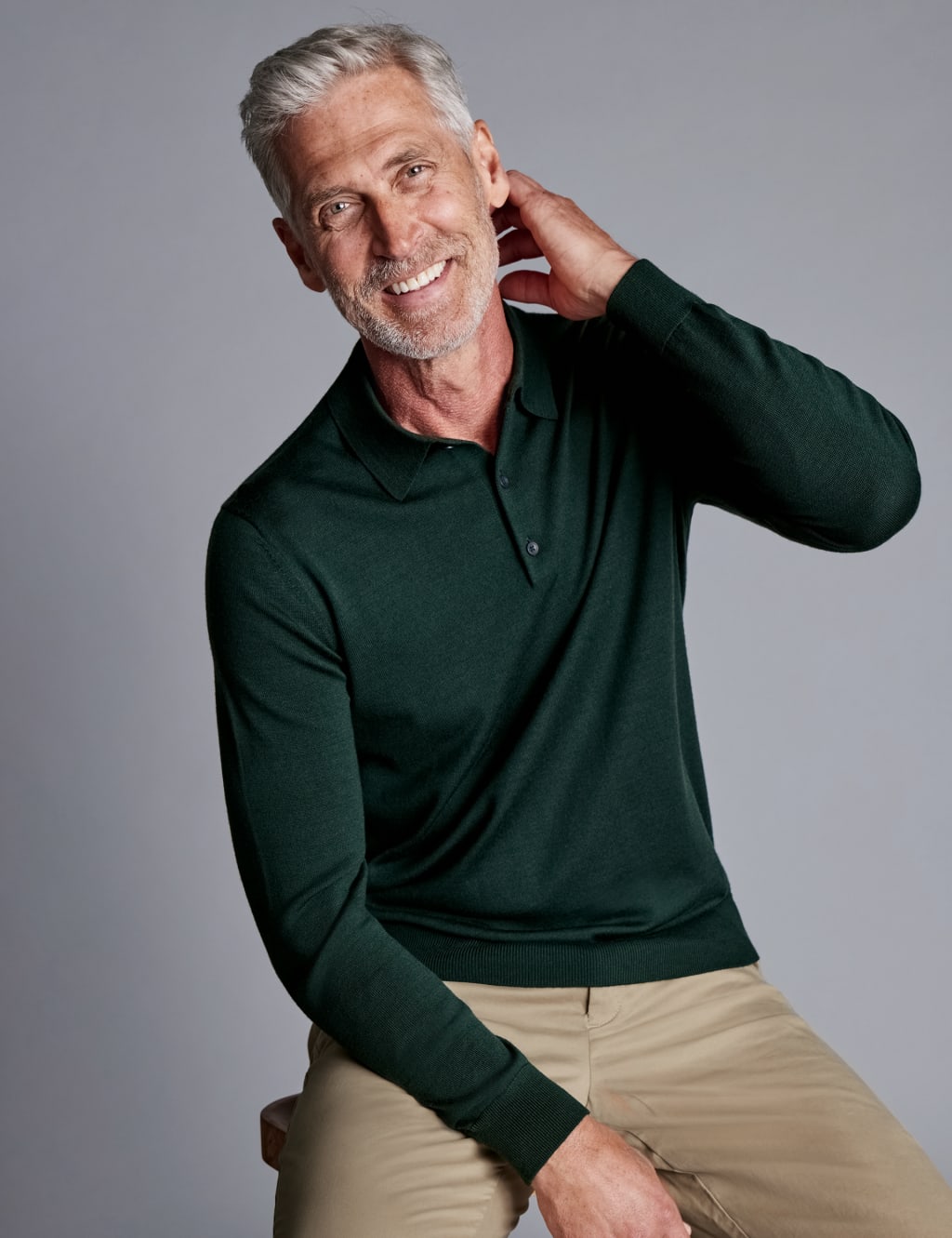 Pure Merino Wool Knitted Polo Shirt 3 of 6