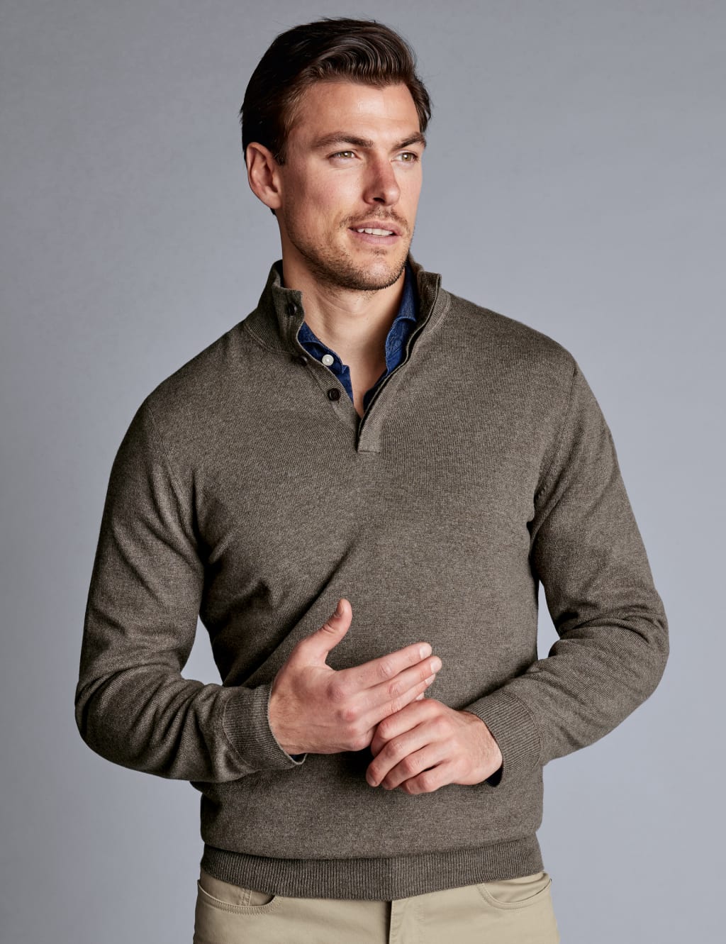 Merino Wool Rich Funnel Neck Jumper 1 of 6