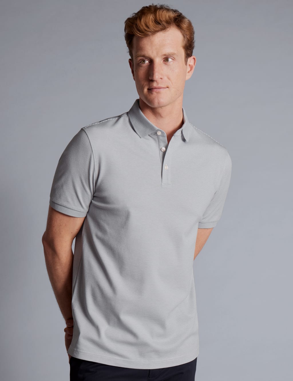 Cotton Rich Pique Striped Polo Shirt 1 of 5