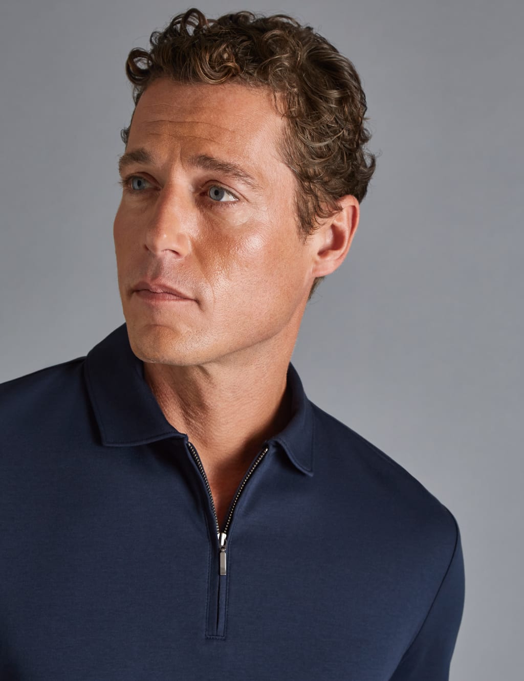 Pure Cotton Jersey Half Zip Polo Shirt 3 of 5