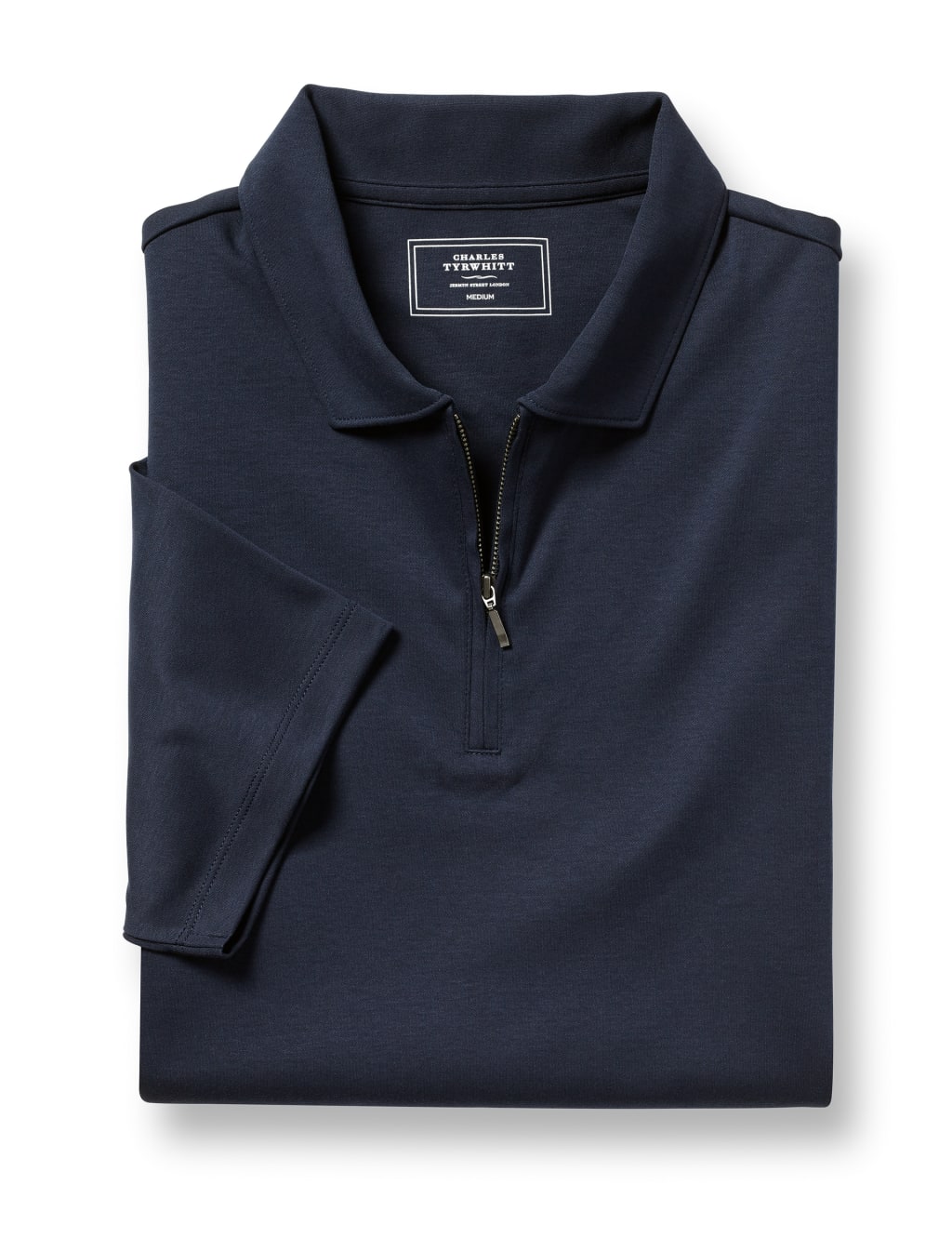 Pure Cotton Jersey Half Zip Polo Shirt 2 of 5