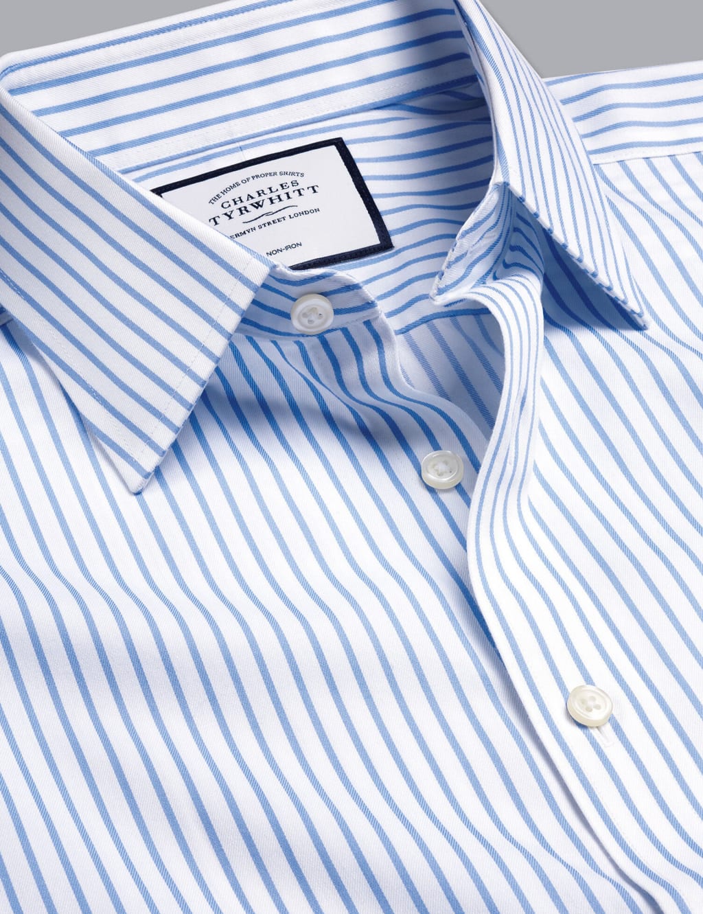Slim Fit Non Iron Pure Cotton Striped Shirt 5 of 6