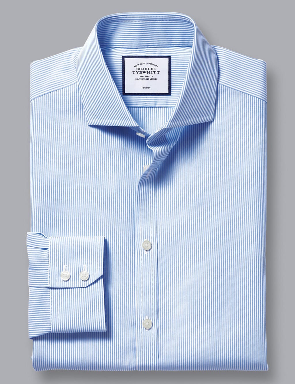Slim Fit Non Iron Pure Cotton Striped Shirt 2 of 6