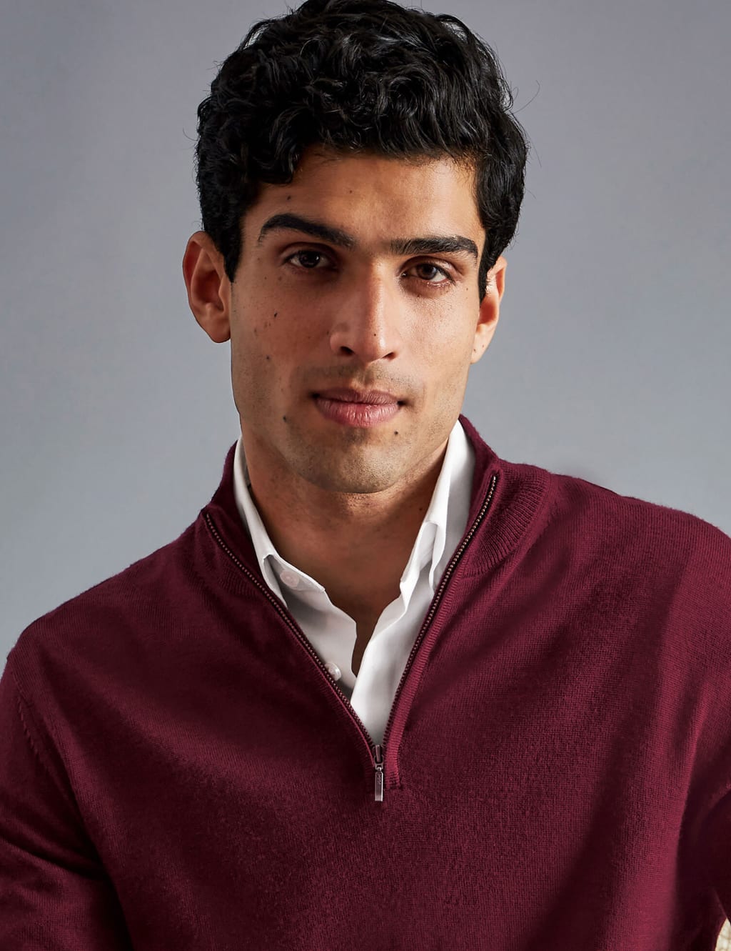 Pure Merino Wool Half Zip Jumper 3 of 6