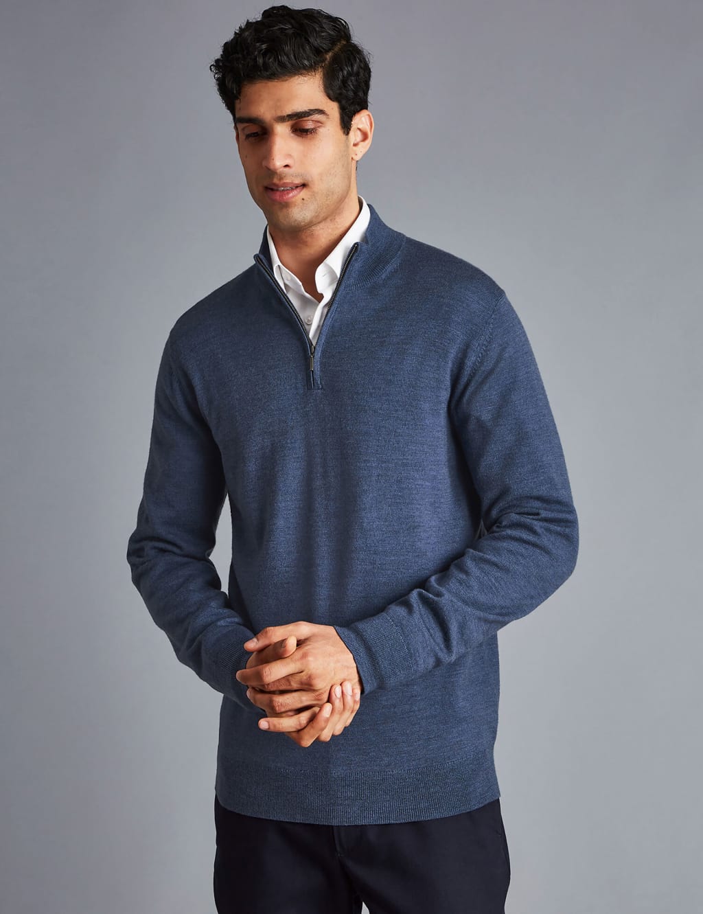 Pure Merino Wool Half Zip Jumper 1 of 6