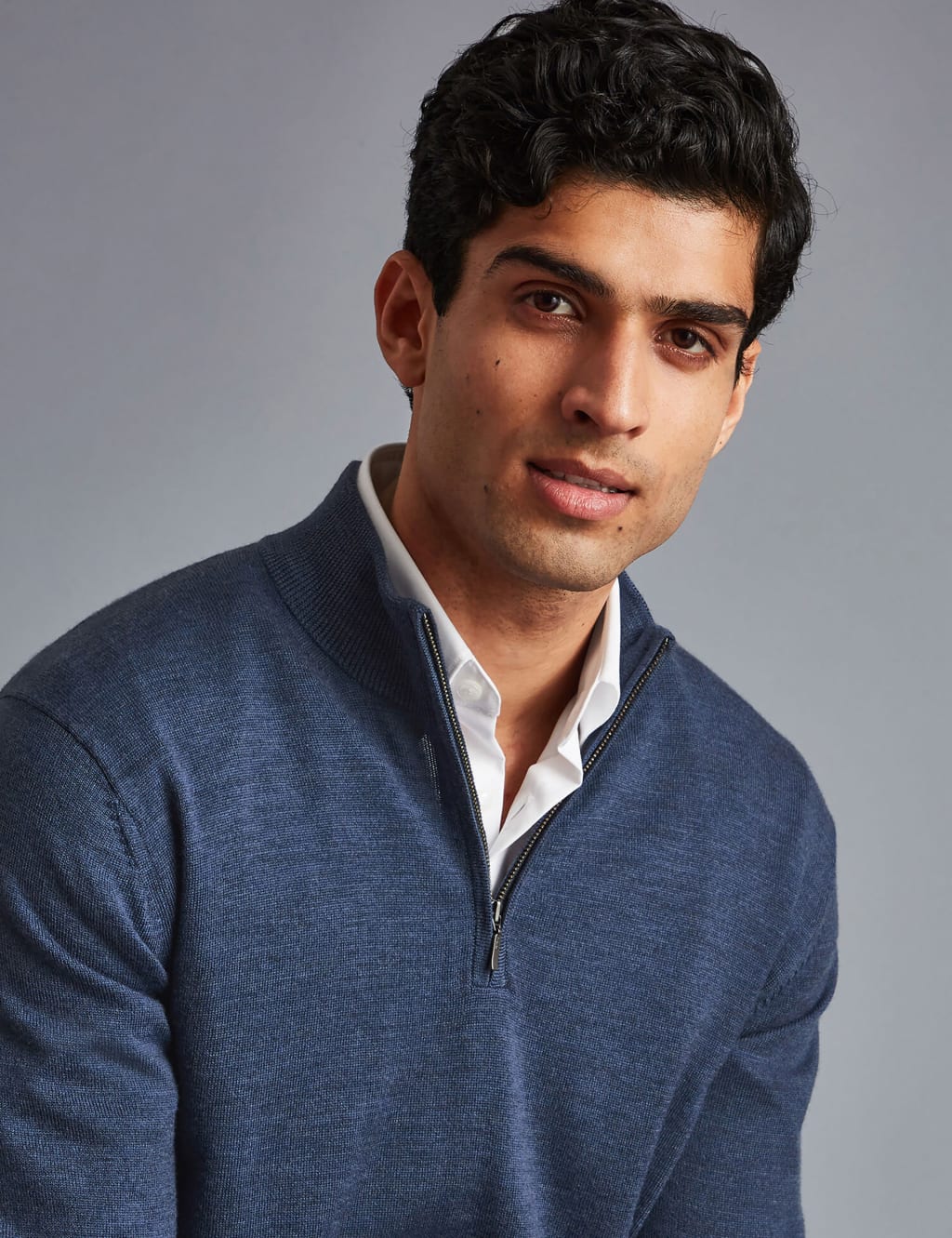 Pure Merino Wool Half Zip Jumper 3 of 6
