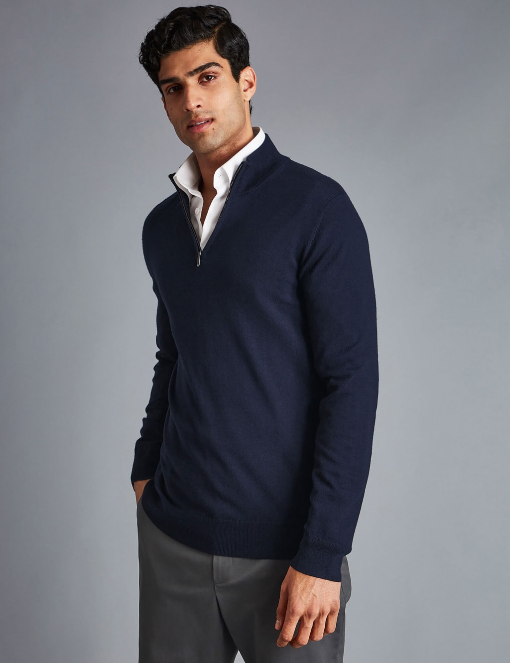 Pure Merino Wool Half Zip Jumper 1 of 6