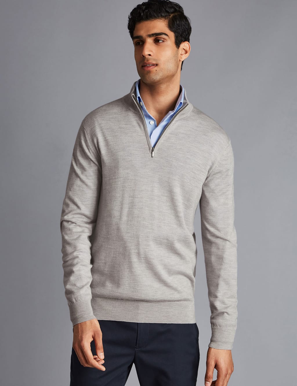 Pure Merino Wool Half Zip Jumper 1 of 6