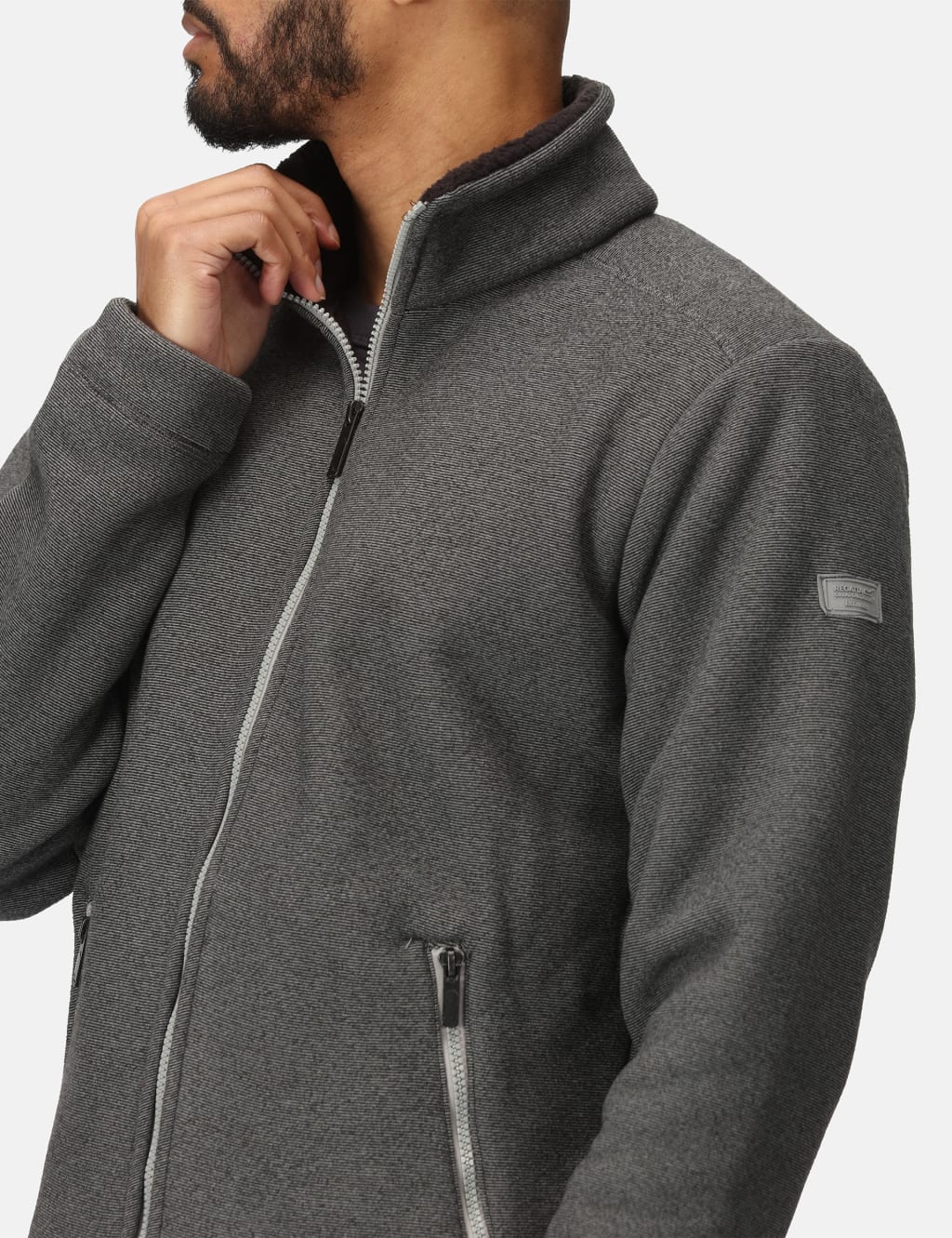 Grey zip up fleece clearance