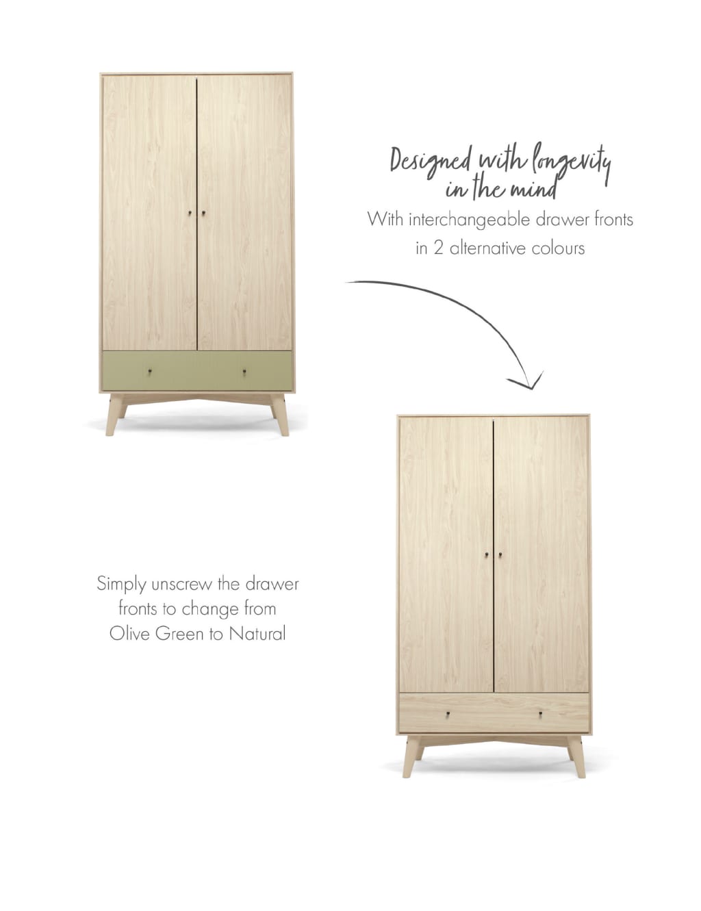 Coxley 3 Piece Cotbed Range with Dresser and Wardrobe 7 of 9