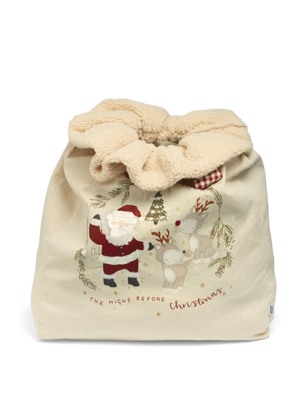 Large Calico Santa Christmas 2024 Sack 2 of 4