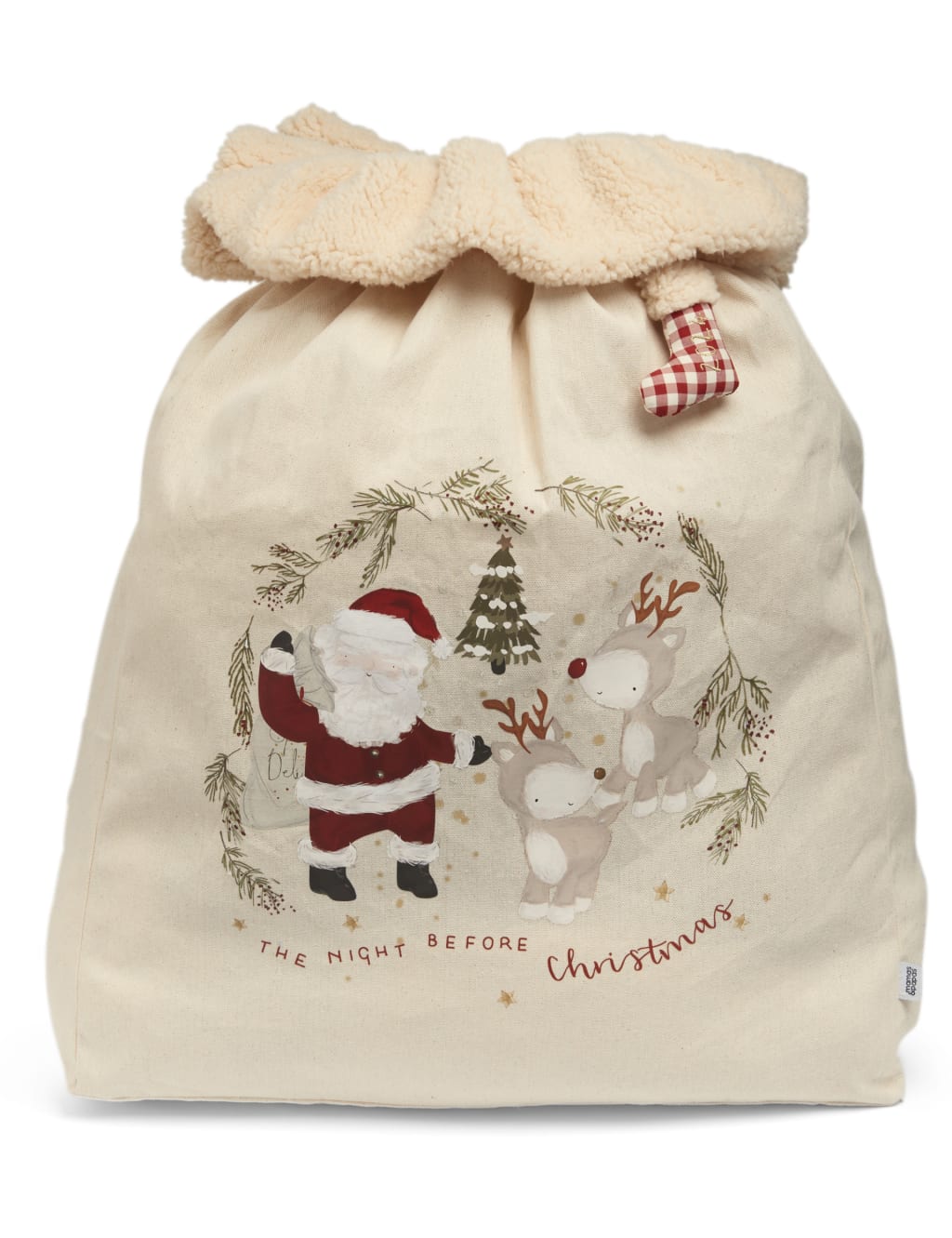 Large Calico Santa Christmas 2024 Sack 4 of 4