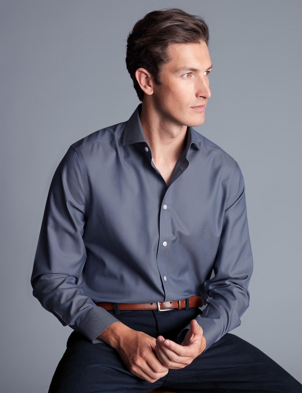 Slim Fit Non Iron Pure Cotton Twill Shirt 3 of 6
