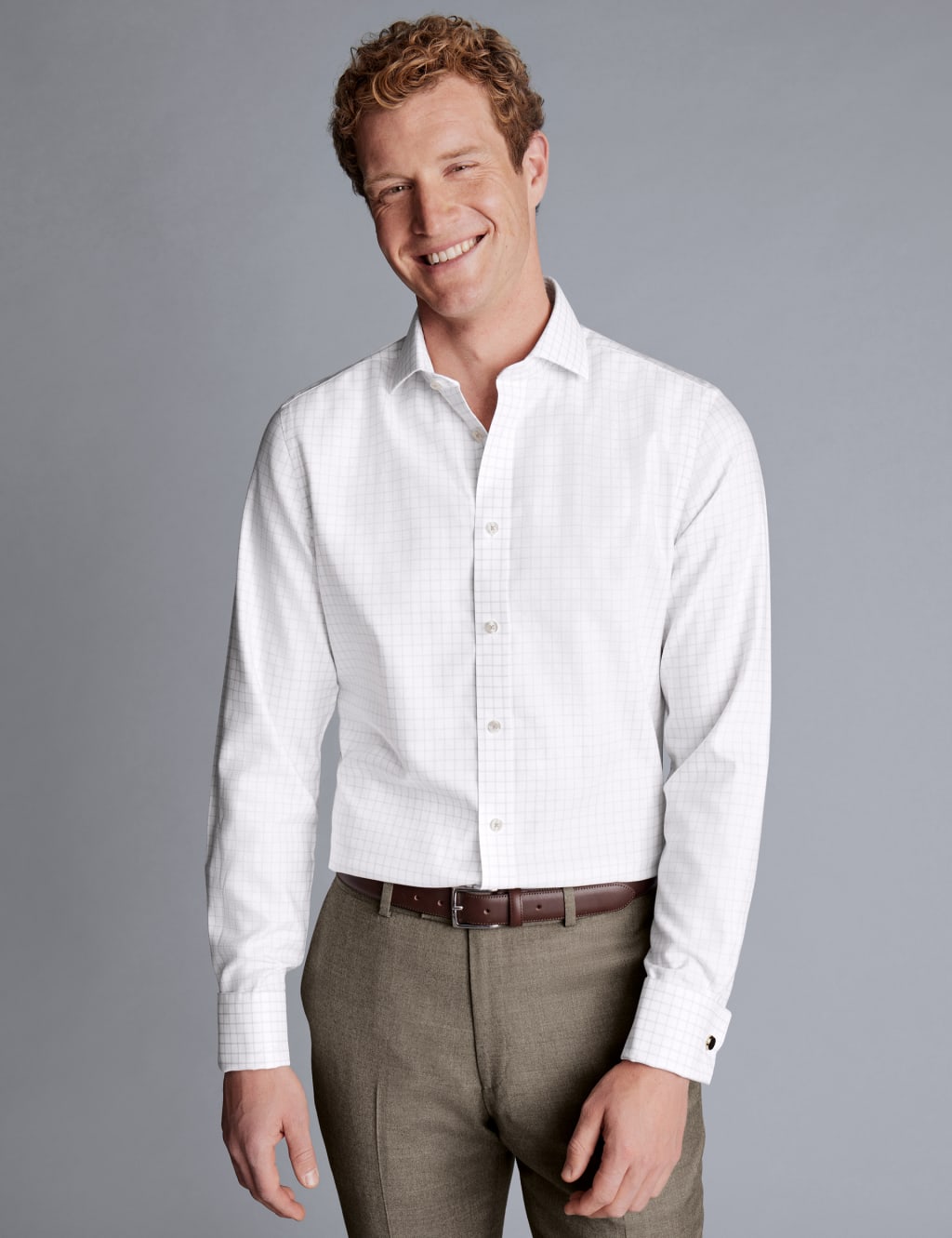 Slim Fit Non Iron Pure Cotton Check Shirt 1 of 6