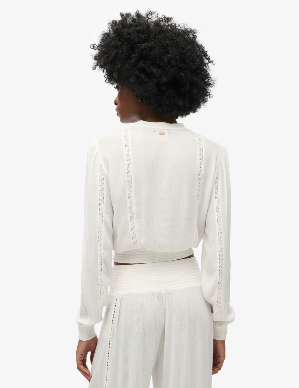 Lace Trim V-Neck Button Through Blouse 3 of 7