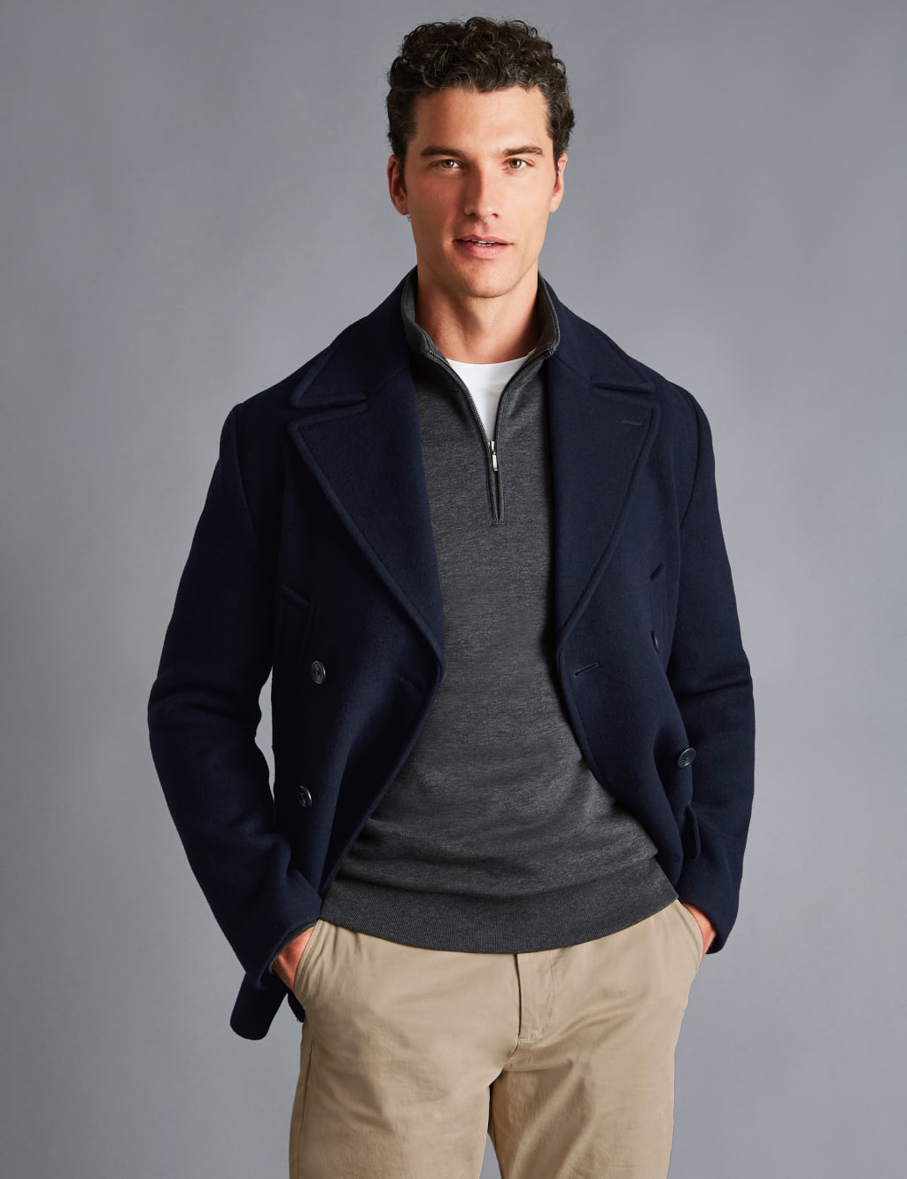 Pure wool peacoat mens sales